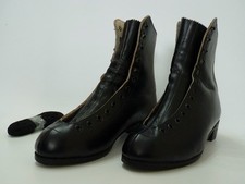 Traditional Full Height Black Real Leather Figure Skating Boots Only UK 9 EU 43