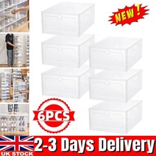 6x Clear Plastic Shoe Storage