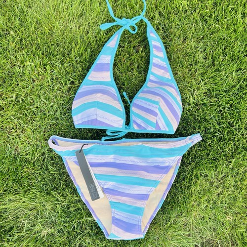 Rosa cha striped bikini - rosa,