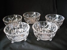 5 Vintage Crystal Cut Heavy