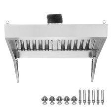 Commercial Exhaust Hood 4FT Food Truck Hood Exhaust 201 Stainless Steel