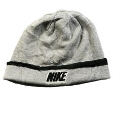 Nike Beanie Hat Grey Black Adult One Size Embroidered Bubble Logo