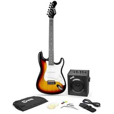 RockJam Full Size Electric Guitar Kit w/ 10-Watt Guitar Amp, RJEG06-SK-SB