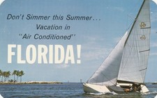 Don't Simmer this Summer Florida Ocean Sail Boat Souvenir Postcard