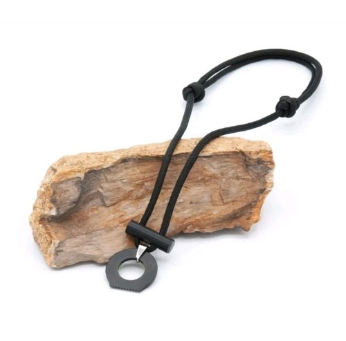 Flint steel paracord necklace - steel,