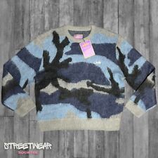 Corteiz Mohair Knit Sweatshirt Ocean Camo Brand New