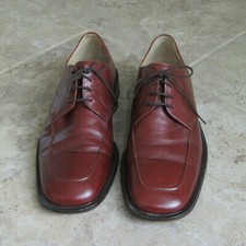 Salamander City men's smart dark tan all leather oxford shoes lace up size 9F