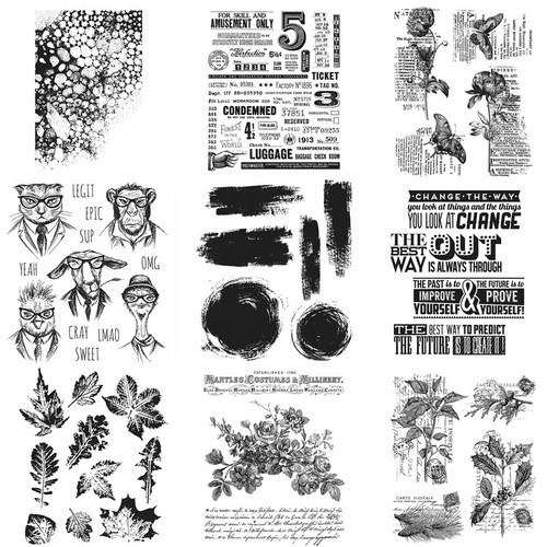 Vintage flowers clear rubber - flowers,