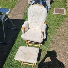 Nursing Glider Maternity Chair Rocking Chair Padded Cushions with Footstool