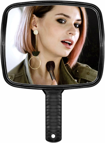 Hand mirror shaving - hand,