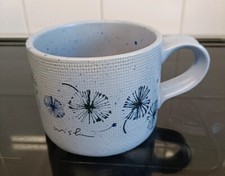 Anthropologie Reverie wish Textured blue Ceramic Coffee Mug Rainbow 16oz (L)
