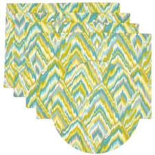 Teal & Lime Chevron Print