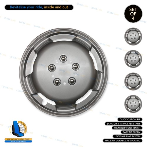 Silver deep dish hub caps - silver,