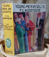 P. G. Wodehouse "Young Men in Spats' 1936 First / 1st Edition Hardback w/FDJ