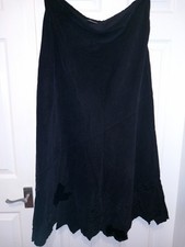 Vintage Size 16 Babycord Maxi Hanky Hem Applique Skirt Witchy Boho Goth Whimsy