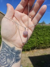 Pink crystal necklace - crystal,