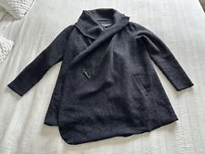 Lovely Paul Costelloe Navy Blue L Wool Jacket Coatigan Size M UK 12 Pockets Pin