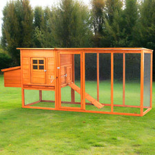 EXTRA LARGE HEN HOUSE CHICKEN COOP WITH RUN ENCLOSURE ANIMAL RABBIT PET HUTCH