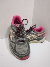ASICS Gel-Foundation Womens Running Shoes Pink/Grey/Lime Green Size 9