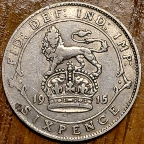 1915 king george - sixpence, 6d
