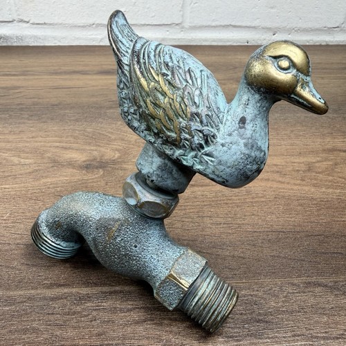 Vintage brass duck - vintage, garden