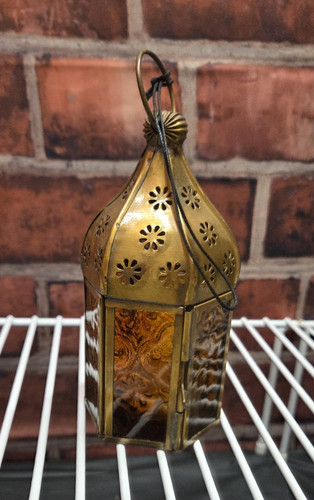 Vtg brass moroccan - brass, lantern