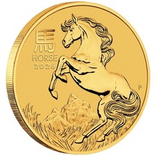 Gold 1/20 Oz Coin  9999 Australian Lunar  2026 Year of Horse Perth Mint Bullion