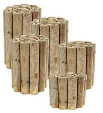 Log Rolls Garden Wooden Grass