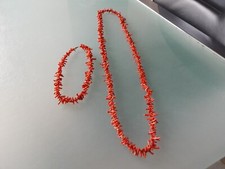 2 Antique/vintage natural red salmon coral Necklaces 1x100cms 1x36cms 100grams 