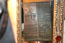 printing plate Slumberland Bed Advert from News paper prinitng works.