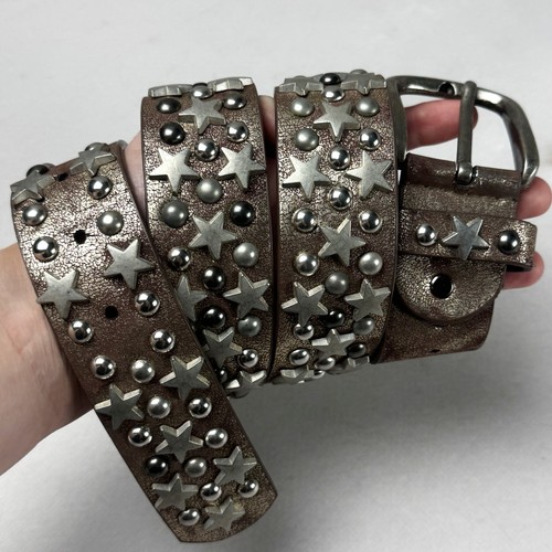 Y2k genuine leather studded - y2k,