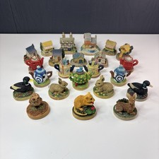 23 Vintage 1990s Tetley Tea Miniature Houses, Animals, Teapots Collectables
