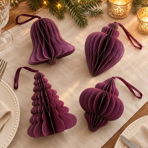 Purple gold paper christmas - &,