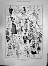 Antique Old Print 1892 Children Fancy Dress Ball Mansion House Lady Sandhurst