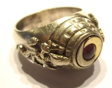 SILVER 835 Q   REPLICA GERMAN OFFICER VENOM POISON RING  SIZE Z + 3