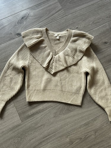 Cream ruffle collar - collar, chunky