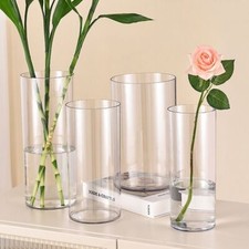 Acrylic Cylinder Vase Transparent Flower Vase For Flowers Hydroponic Plants