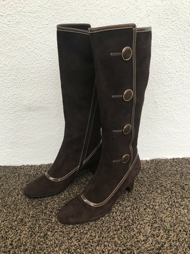 Elegant italian brown suede - brown,