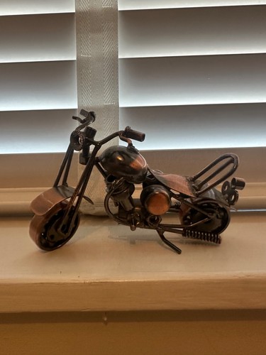 Metal model motorbike statue - motorbike,