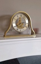 London Clock Co Gold Tone Quartz Battery Skeleton Mantel Clock 02087