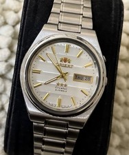 Orient Crystal 21 Jewels Automatic Mens Watch Silver Dial Vintage Japan