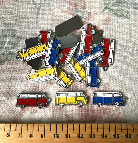 Metal enamel camper van - enamel,