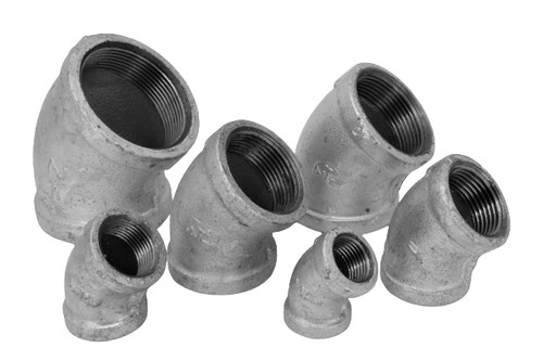 Galvanised malleable iron - galvanised, 45