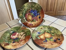 ROMANCE A.T. HERITAGE STILL LIFE SET OF 3 SALAD PLATES 7-1/4" LIMOGES FRANCE