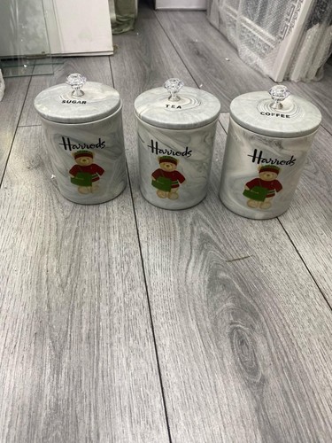 Harrods tea coffee sugar jar - tea,
