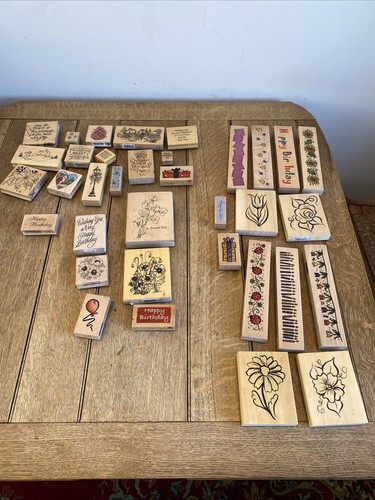 Wood mounted rubber stamps - wood,