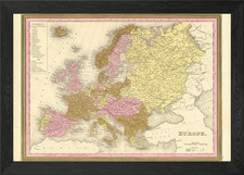 Europe Old Map Framed Wall Art