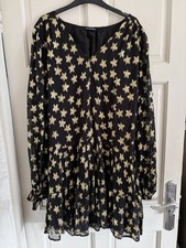 Finding Friday - Ra Ra Dress - Black - Gold Stars - Lined - Size 14