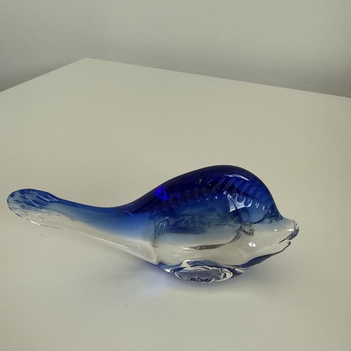 Art glass blue fish - glass,