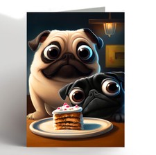 pug birthday card greeting
